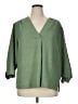 Max Studio 100% Polyester Solid Green 3/4 Sleeve Blouse Size 1X - photo 1
