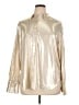 By Anthropologie Metallic Silver Long Sleeve Blouse Size 1X - photo 1