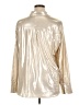 By Anthropologie Metallic Silver Long Sleeve Blouse Size 1X - photo 2