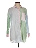 J.Crew 100% Cotton Color Block Green Long Sleeve Button-Down Shirt Size M - photo 1