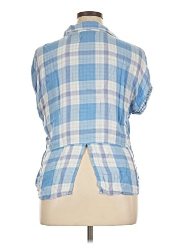 Cosmic Blue Love Short Sleeve Button-Down Shirt (view 2)