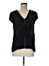 Theory Solid Black Short Sleeve Blouse Size M - photo 1