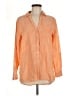 Sigrid Olsen 100% Linen Orange 3/4 Sleeve Button-Down Shirt Size M - photo 1