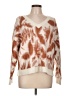 Tribal Animal Print Orange Pullover Sweater Size L - photo 1