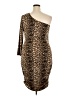 Dots Animal Print Brown Cocktail Dress Size 2X - photo 2