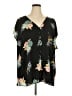 Torrid 100% Polyester Floral Black Short Sleeve Blouse Size 3X Plus (3) - photo 1