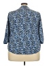 212 Collection Animal Print Blue 3/4 Sleeve Button-Down Shirt Size 2X - photo 2