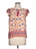 Rose + Olive 100% Rayon Orange Short Sleeve Blouse Size L - photo 1