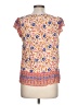 Rose + Olive 100% Rayon Orange Short Sleeve Blouse Size L - photo 2