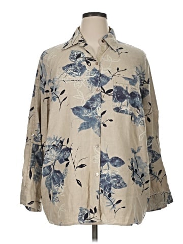 Kate Hill 3/4 Sleeve Button-Down Shirt (view 1)
