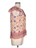 Rose + Olive 100% Rayon Orange Short Sleeve Blouse Size L - photo 4