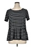 Doublju 100% Polyester Black Short Sleeve Top Size XL - photo 1
