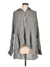 Umgee Stripes Black Silver Long Sleeve Blouse Size L - photo 1