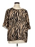 Moa Moa 100% Polyester Animal Print Brown 3/4 Sleeve T-Shirt Size 2X - photo 1