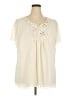 Lane Bryant 100% Polyester Ivory Short Sleeve Blouse Size 22 - 24 Plus - photo 1