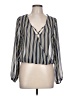 Love J 100% Polyester Blue Long Sleeve Blouse Size L - photo 1