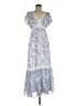 Taylor 100% Polyester Paisley Blue Casual Dress Size 6 - photo 1