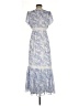 Taylor 100% Polyester Paisley Blue Casual Dress Size 6 - photo 2