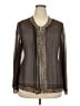 Jkara 100% Polyester Solid Brown Long Sleeve Blouse Size 24 - photo 1