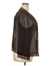 Jkara 100% Polyester Solid Brown Long Sleeve Blouse Size 24 - photo 4