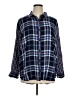 Gloria Vanderbilt Plaid Blue Long Sleeve Button-Down Shirt Size XL - photo 1