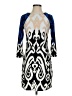 Tibi Graphic White Blue Cocktail Dress Size XS - photo 1