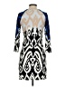 Tibi Graphic White Blue Cocktail Dress Size XS - photo 2