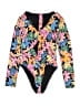 Hurley Print Black One Piece Swimsuit Size XL (estimated) - photo 1