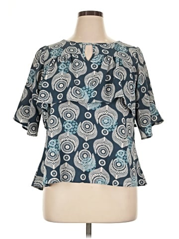 August Silk Short Sleeve Blouse (view 1)
