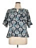 August Silk Blue Short Sleeve Blouse Size XL - photo 1
