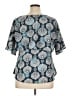 August Silk Blue Short Sleeve Blouse Size XL - photo 2