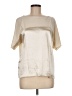 Alfani Metallic Ivory Short Sleeve Blouse Size M - photo 1