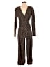 Jealous Tomato Animal Print Brown Gold Jumpsuit Size M - photo 1