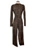 Jealous Tomato Animal Print Brown Gold Jumpsuit Size M - photo 2