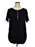 Zenana Black Short Sleeve Henley Size XL - photo 1