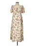 Cider 100% Polyester Floral Ivory Casual Dress Size L - photo 1