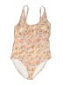 PrAna 100% Polyester Floral Ivory Yellow One Piece Swimsuit Size XL - photo 1