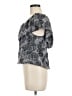 Unsubscribed 100% Silk Gray Short Sleeve Silk Top Size M - photo 5