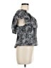 Unsubscribed 100% Silk Gray Short Sleeve Silk Top Size M - photo 4