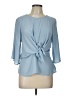 Venus 100% Polyester Blue 3/4 Sleeve Blouse Size 10 - photo 1