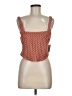JLUXLABEL Solid Floral Checkered-gingham Orange Sleeveless Top Size M - photo 1
