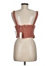 JLUXLABEL Solid Floral Checkered-gingham Orange Sleeveless Top Size M - photo 2