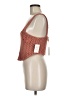 JLUXLABEL Solid Floral Checkered-gingham Orange Sleeveless Top Size M - photo 5