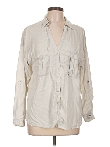 Zara Basic Long Sleeve Button-Down Shirt (view 1)