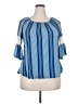 Discreet Blue Short Sleeve Blouse Size XXL (estimated) - photo 1