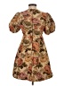 Jacqui-E Floral Brown Cocktail Dress Size XS - photo 2