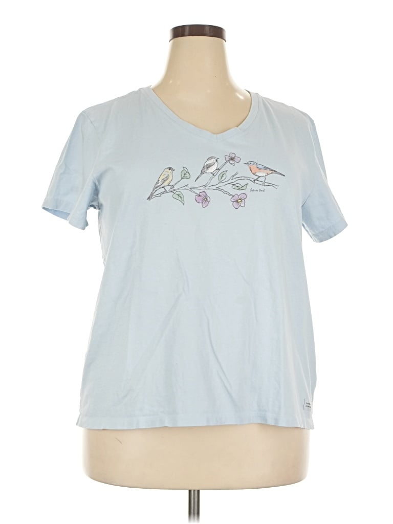 Pre-owned Life Is Good Short Sleeve T-shirt In Blue