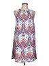 Auditions Print Blue Casual Dress Size L - photo 1