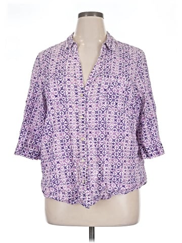 Catherines 3/4 Sleeve Button-Down Shirt (view 1)