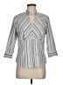 DCC Stripes Gray 3/4 Sleeve Blouse Size M - photo 1